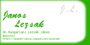 janos lezsak business card