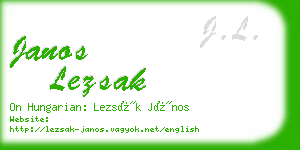 janos lezsak business card